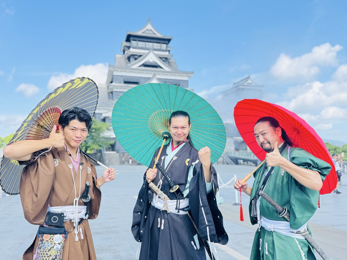熊本城“こんにちは”武将隊！ 本日は御覧の布陣にて出陣！ 11:30〜 城彩