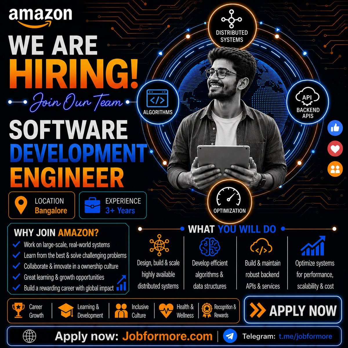 jobformore's tweet photo. 🚀 Software Development Engineer @ Amazon
📍 Bangalore | 3+ Years
🎓 Bachelor’s in Computer Science
💻 Distributed systems, algorithms, backend APIs, optimization

#Jobformore #Amazon #SoftwareDevelopmentEngineer #BangaloreJobs #TechJobs

Apply: https://t.co/bIUbH5THR3 https://t.co/cRe1dCPAQA