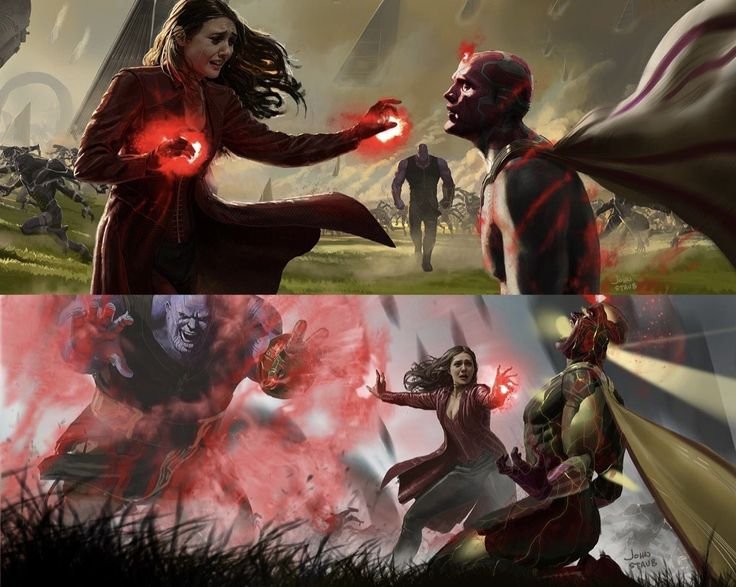 boonvsion's tweet photo. concept art of WANDA killing VISIONNN. https://t.co/mVftZsMHwQ