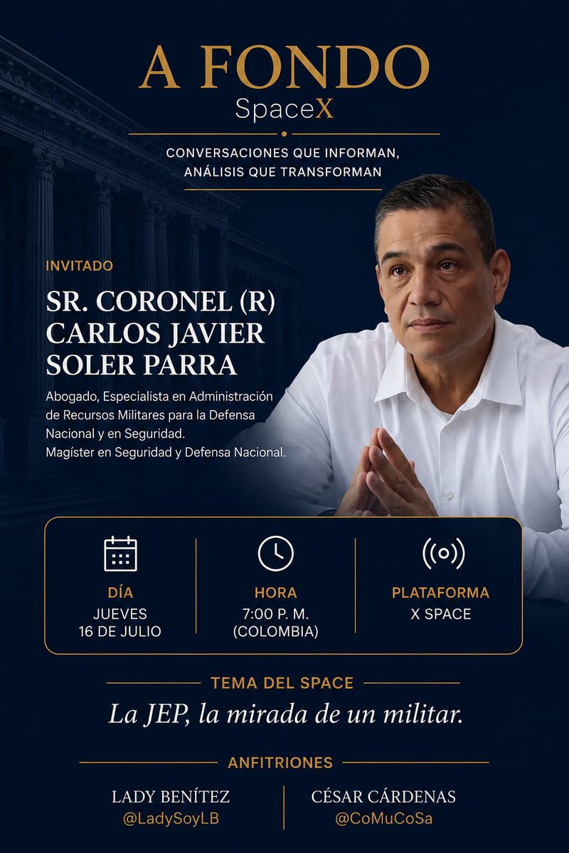 CarlosSolerPa's tweet photo. 🚨 Invitó amablemente a conocer la historia de la JEP, qué y quiénes participaron en su formación, las discusiones internas, las presiones externas e internacionales, la mano de asesores extranjeros, el rol de @IvanCepedaCast, cómo se escogieron los magistrados, lo que le prometieron a los militares y no cumplieron, y las serias inconsistencias entre lo pactado y la visión de algunos en la JEP. ¿Cuál fue el perfil para escoger funcionarios? ¿Qué era lo simétrico y lo diferenciado? El rol de los 3, la falta de defensa técnica “estatal” a postulados de fuerza pública, el abandono desde el MDN 🔥@mindefensa y cuánto nos cuesta la JEP versus resultados. Algunos magistrados que quieren postularse como fiscales generales de la nación, atropellando garantías de DIDH de militares, policías y terceros. ¿“Trampolín de egos”? ¿Planes de medios desmedidos, personajes y sin autorización? ✍️🇨🇴 ¿Egid? ¿Vanidades? ¿Ideologías? ¿Será derecho penal del enemigo? ✅🫡 ¿Por qué odiar a los militares? Hablemos con argumentos. ✅🇨🇴🚨 @RevistaSemana @NoticiasCaracol @NoticiasRCN @mindefensa @COL_EJERCITO @ACORE @FONDETEC2014 @FiscaliaCol @PGN_COL @DefensoriaCol @ABDELAESPRIELLA @Enrique_GomezM @GermanCalderonE @CeDemocratico