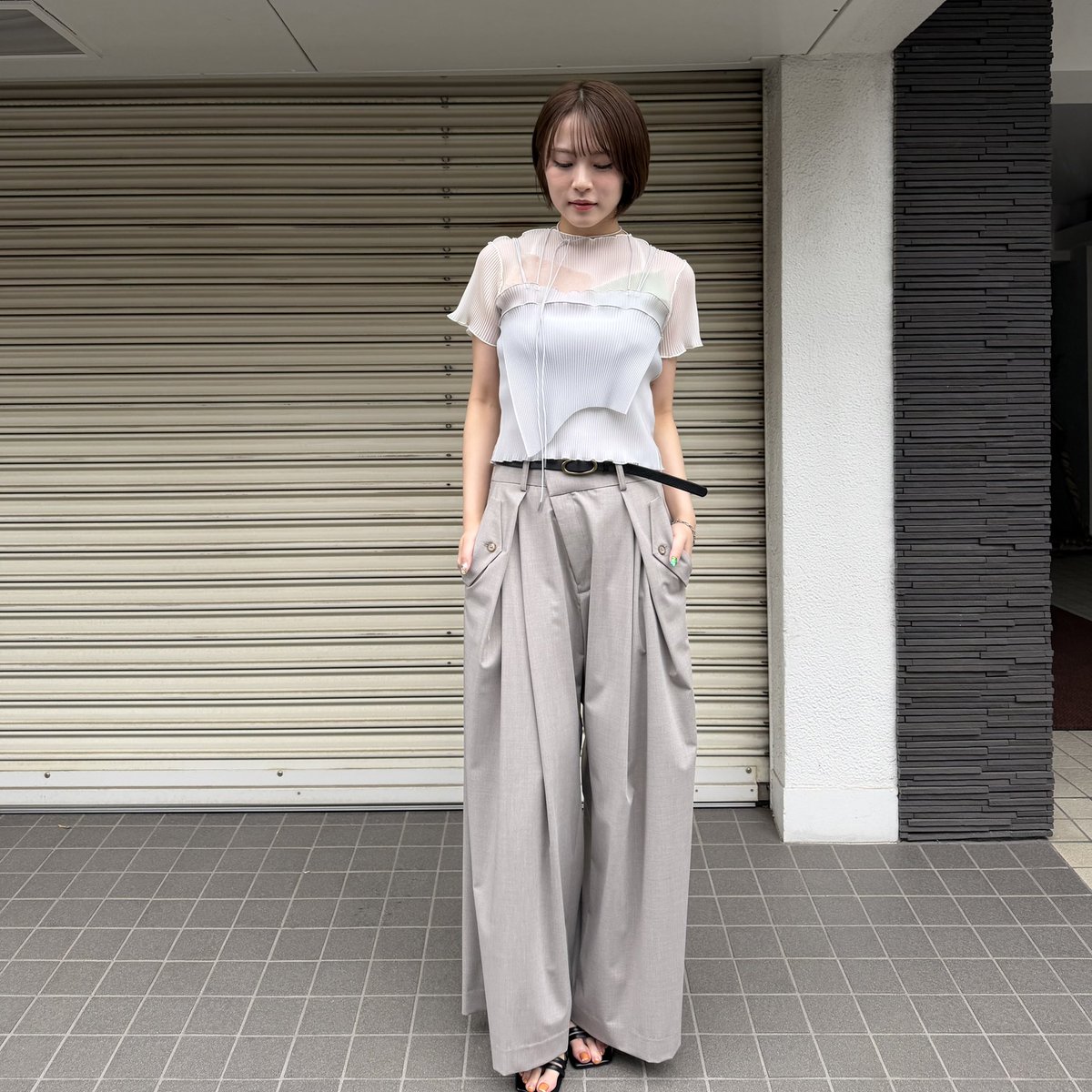 kotohayokozawa × STUDIOUS 別注sheer camisole GRY 残りわずか🩶 別注