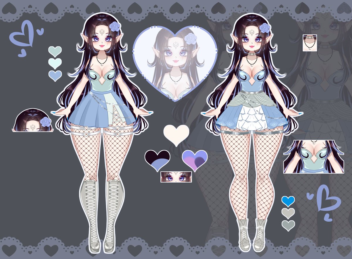 AbyssalH3ll's tweet photo. Another masterpiece from Mixi. ✨

I am completely in love with the updated reference sheet and these gorgeous outfits. Thank you for always exceeding my expectations and for bring every piece you create makes me love my model even more. https://t.co/bXhyssheX1