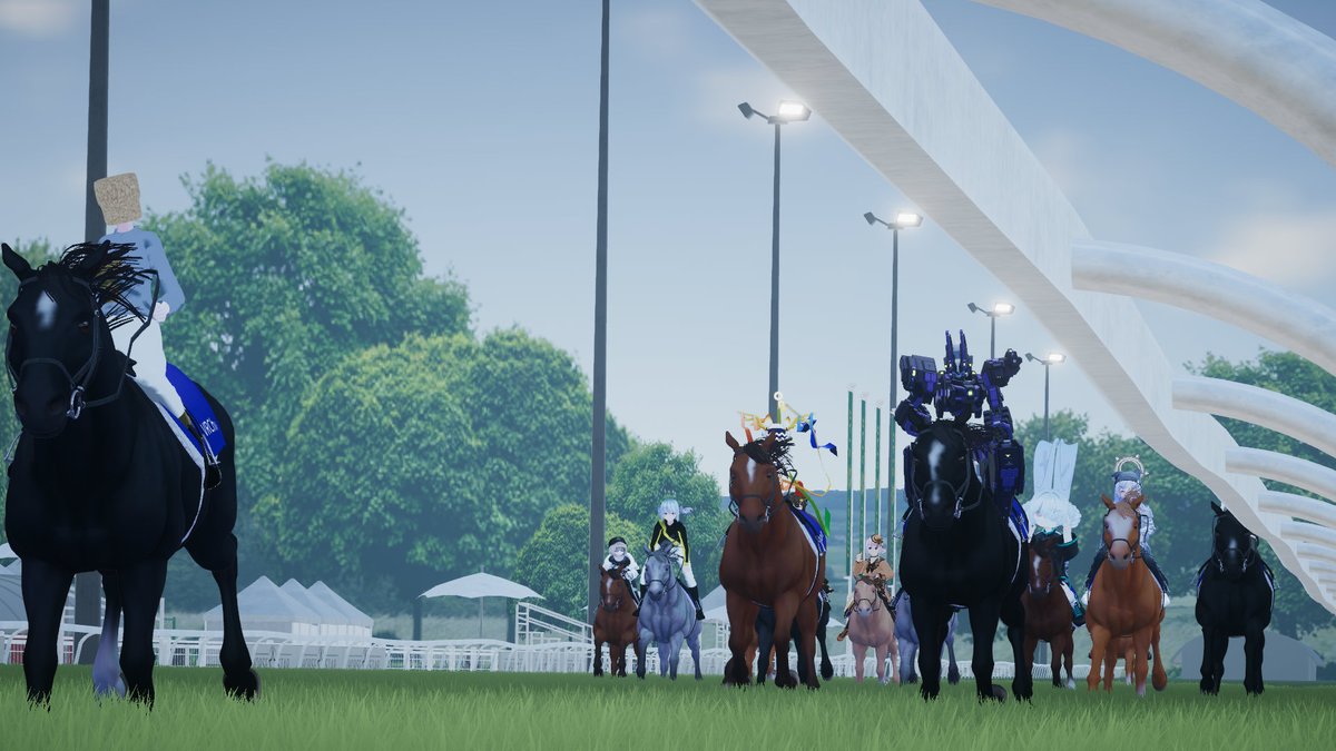partman_vr's tweet photo. 昨日は運転の前にお馬の見学。
オーナーブリーダーと騎手が兼任できちゃう、何よりもコースも馬もレースもリアルだった……馬クズ必参ですよこれ。
#仮想中央競馬会 https://t.co/S60CFspxTr