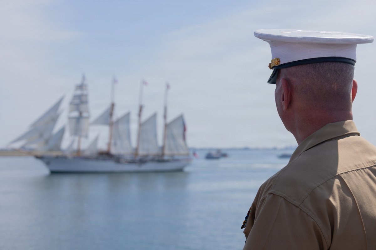 ReporterMcCabe's tweet photo. Grand Parade of Sail SAIL250 Boston

U.S. Marine Corps Col. Aaron Norwood, the commanding officer of Special Purpose Marine Air-Ground Task Force Sail 250, observes ships participating in the SAIL250 Grand Parade of Sail Ceremony in Boston, Massachusetts, July 11, 2026. SAIL250 Boston celebrates America’s maritime heritage and the nation’s 250th anniversary by bringing together U.S. and international ships, Marines, Sailors, and community partners throughout the city. (U.S. Marine Corps photo by Lance Cpl. Michael Robinson)