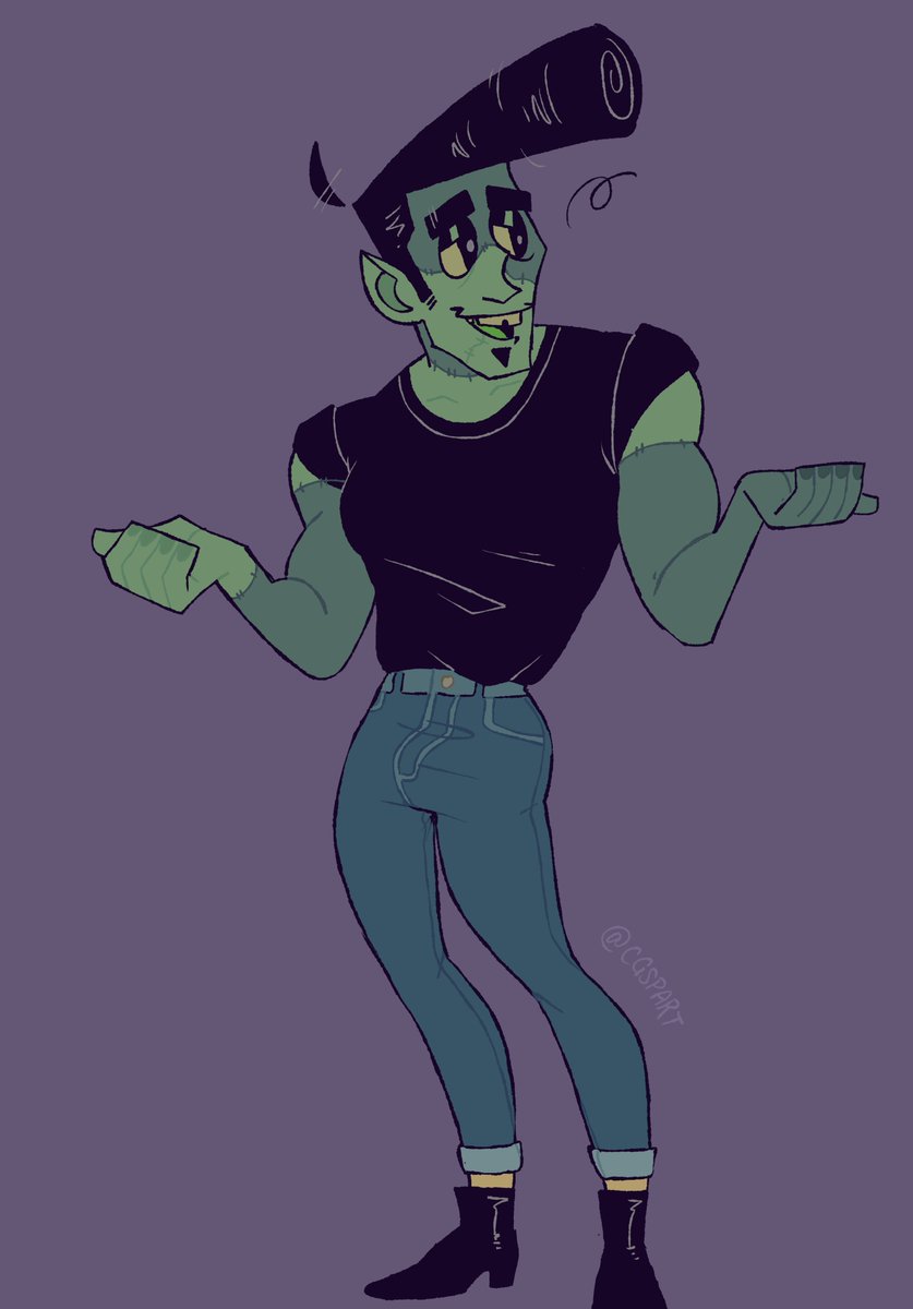 CockwombleArt's tweet photo. Redo of an old oc I made from last year, Danny! Updated his design a little more. He's an absolute himbo and chill asf. Loves cars and reading comics :) He/Him pronouns, no label for sexuality. If it has a hole, he's in it. https://t.co/GDIOYYycUz