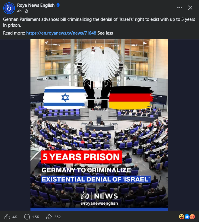 Oklahoma_Brave's tweet photo. This is why I get annoyed with people whose pattern recognition skills--which should be highly advanced in Whites--have failed them on this topic.

Israel, via their international Zionist connections, are making a play for a degree of power that no one nation should enjoy, especially not one that is a speck of a suburb in the Levant. 

They're having their cronies in Argentina, Venezuela and Australia try to set aside hundreds of thousands of acres of land to be "given" to Israel and its citizens. 

They're having the most tame criticisms declared "Antisemitic" and banned in nations whose citizens had previously enjoyed the right to speak freely from as far back as the Magna Carta.

NO nation has a "right" to exist. Nations exist only as long as its citizens have a will to hold which was bequeathed to them. 

Germans need to rediscover the balls they once had in abundance and declare their independence from Israel. The US too, while we're at it.