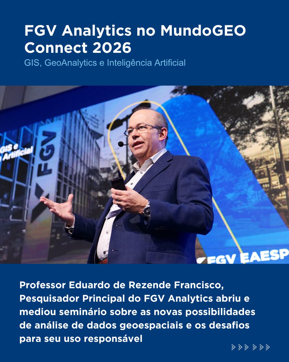 fgvanalytics's tweet photo. No MundoGEO, Eduardo Francisco, pesquisador do FGV Analytics, abriu e mediou o Seminário GIS e Inteligência Artificial, aproximando ciência de dados, GeoAI e políticas públicas.
https://t.co/MR2VvO4pep
#FGVAnalytics #GeoAI #GIS #DivulgaçãoCientífica https://t.co/R3woPdzYiS
