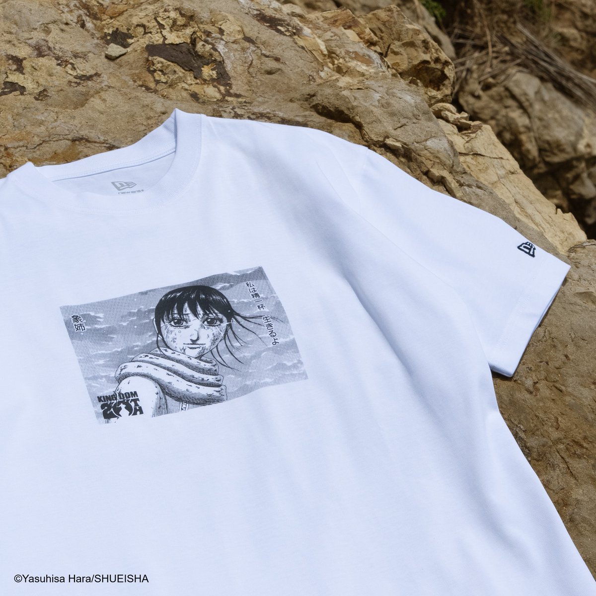 newera_japan's tweet photo. 【NEW ERA × キングダム】
週刊「ヤングジャンプ」の人気マンガ作品『キングダム』（原 泰久 著／集英社 刊）の 連載20周年を記念したコラボレーションコレクション。

主人公の信をはじめ、登場人物をフューチャーしたヘッドウェア・Tシャツを展開。