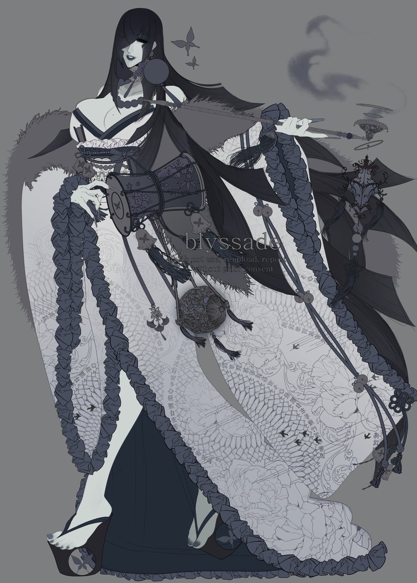 blyssade's tweet photo. Also a light palette version... since her old designs were in white kimonos as well. https://t.co/Nlq5jFpbQ1