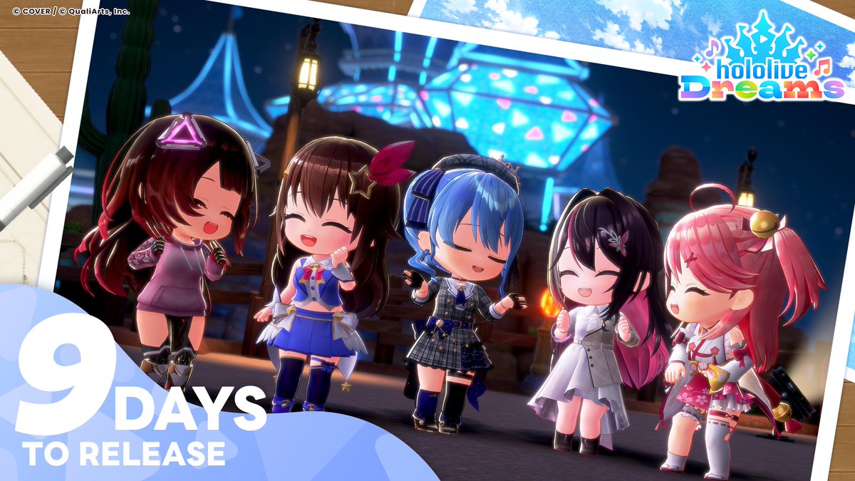 holo_dreams_en's tweet photo. /／
holodori Release Countdown🎉
🏰🎶9 Days Until Release!🎶🏰
\＼

Take a look at Gen 0 as they work together to complete Dream Park📸

Join us for the countdown with a scene from the main story!

holodori launches on July 23 (Thu) JST!✨
Release timing may vary depending on your region.

▼Pre-register now
https://t.co/ezjwYjMGmU

#holodori