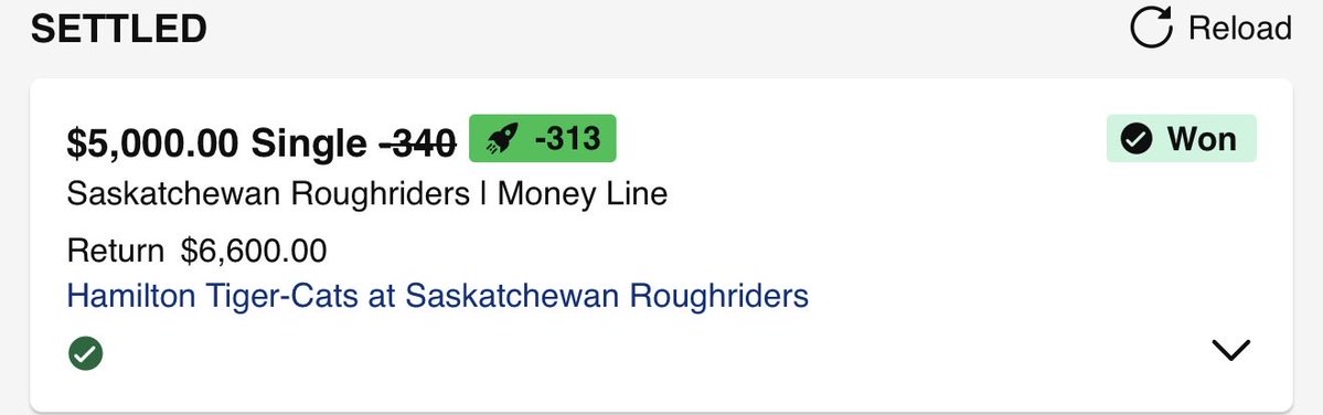 cheddbundy's tweet photo. First team to score ✅
1H ML ✅
Under TDs ✅
Under 52.5 ✅
Under 62.0 ✅
Another winner ✅

6-0 CFL. 🧹 @sskroughriders https://t.co/Uf5fhLo7JW