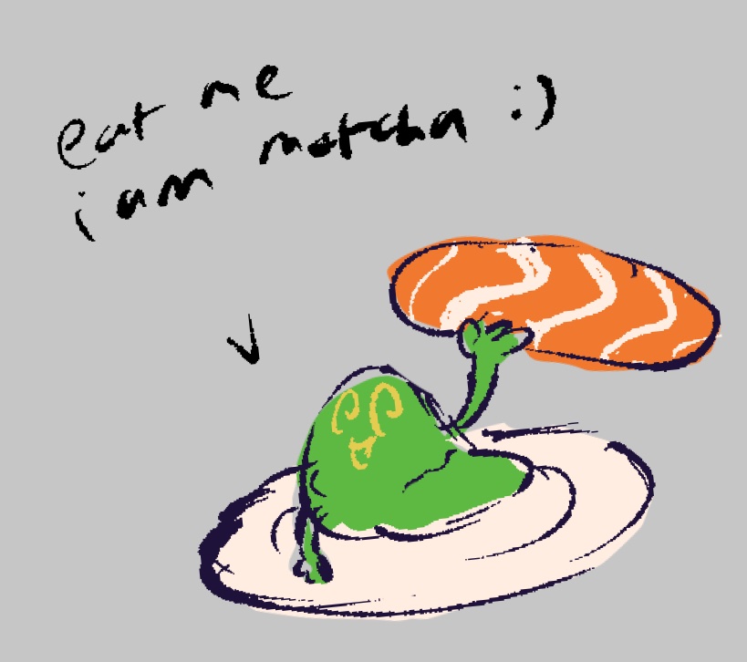 jsketch12's tweet photo. @linllen called wasabi evil matcha that hurts you https://t.co/CddhGrSldX