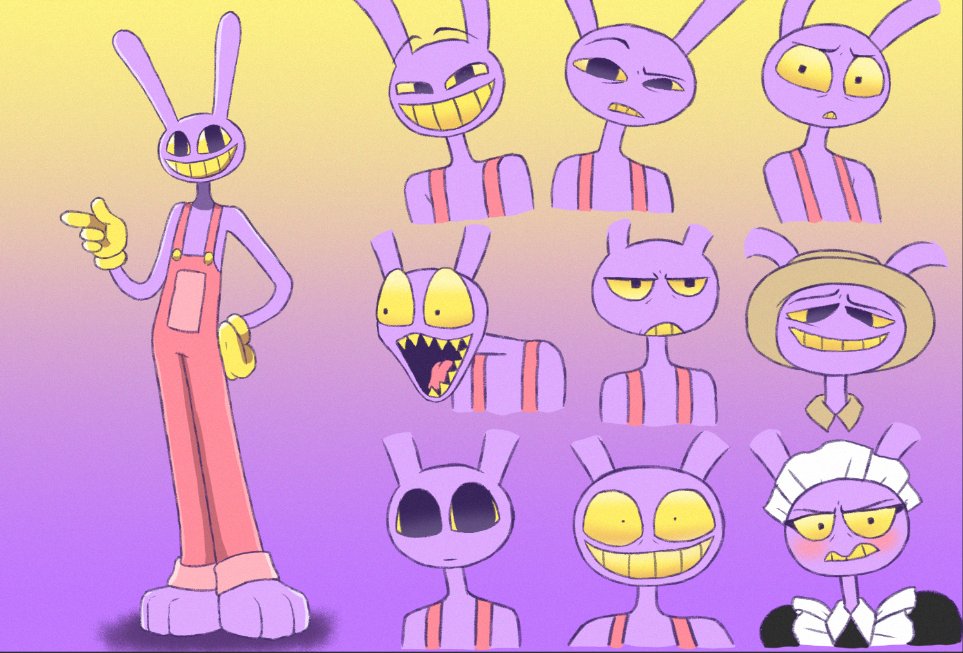 Jax w/ expressions #tadc #amazingdigitalcircus #jaxfanart