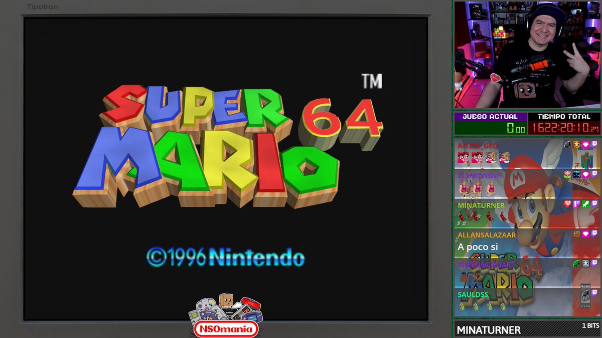 tipobrostv's tweet photo. Festejo de cumpleaños 🎉

Estaremos jugando Super Mario 64. 

Es el juego #212 del reto de terminar todos los juegos de la Nintendo Switch Online. https://t.co/4lctX9T78O