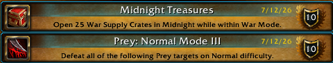 DarremiahF's tweet photo. I've now opened all 25 War Supply Crates in Midnight as well as defeated all of the Prey targets on Normal difficulty in #Warcraft, now I need is the hard and nightmare mode. https://t.co/tNby237nr9
