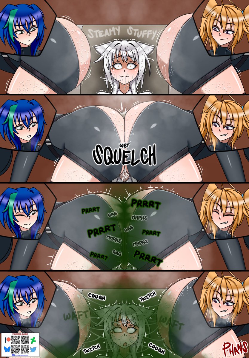 PHans101's tweet photo. (CW: Fart at the end, non-fart in the reply)

Koneko’s Sweaty and Steamy Interrogation Training with Irina and Xenovia. 

Commissioned by @Blanaaaaaa

#sizetwitter #butt #boobs #sweat #HSDXD https://t.co/DETqMgopPF