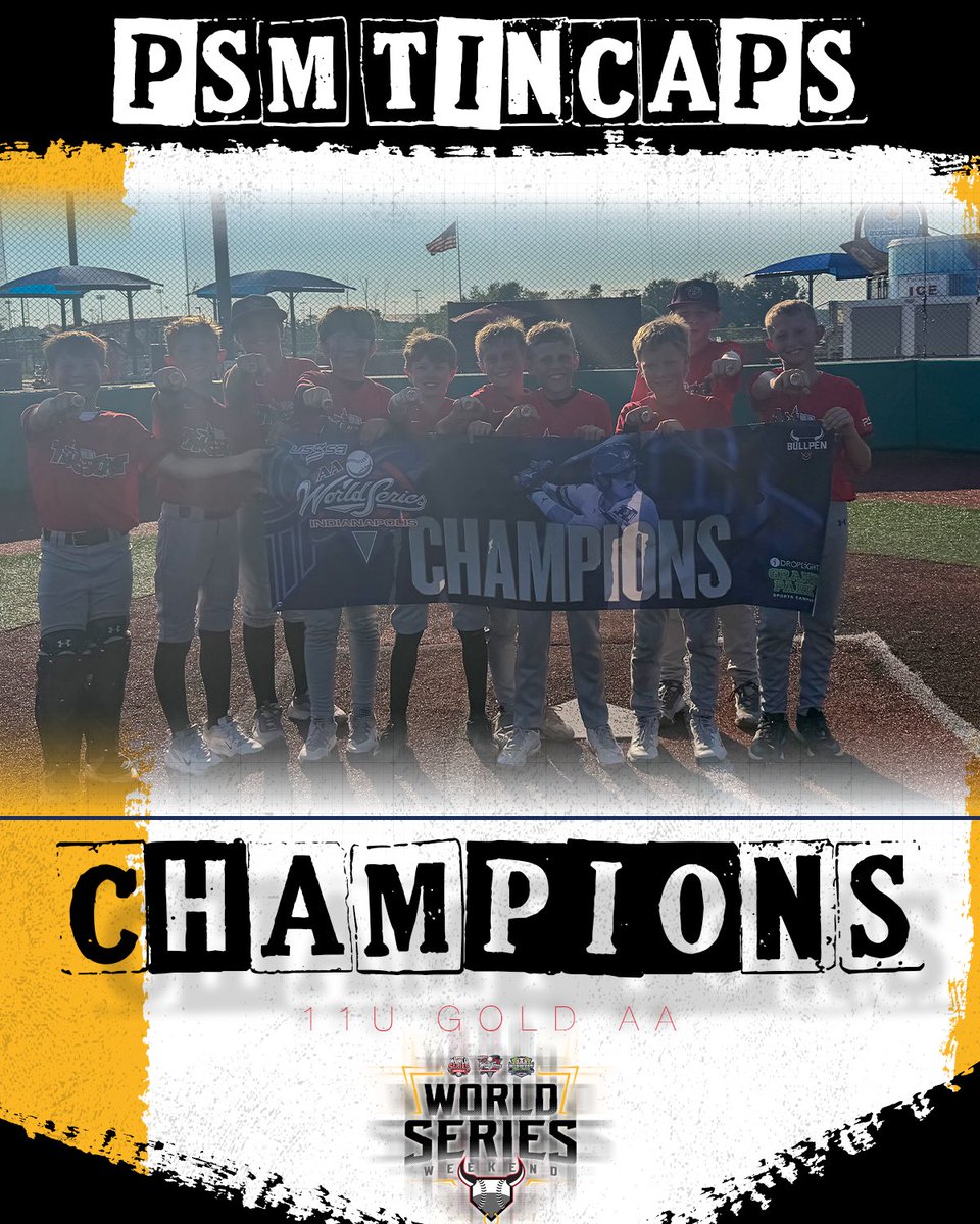 Bullpenevents's tweet photo. 🥇Congratulations to the 11U Gold AA USSSA World Series Champions, PSM Tincaps! 🥇 https://t.co/iXG8x7oVME