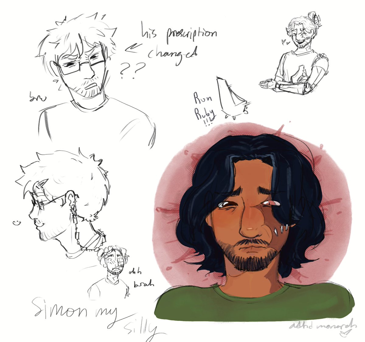 ADHDmonarch's tweet photo. Doodle page and yearner Simon #bloodymary #ironlungsimon #phm https://t.co/4PDXfLhyTH