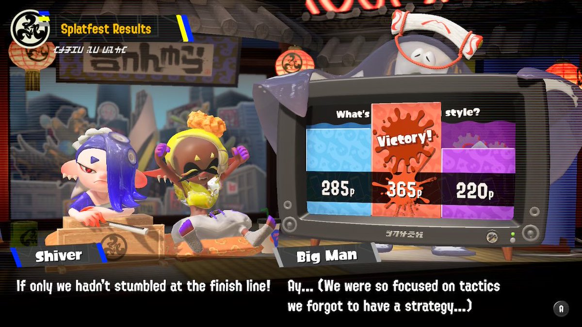 VenomPichu's tweet photo. Well, #TeamSpeed lost, but I give congrats to #TeamPower for coming out on top. And #TeamTactics battled really well too. This means Frye has won herself another #SplatFest victory. Congrats to her, and GGs, everyone. ๐
#Splatoon3 #NintendoSwitch https://t.co/6zvnvgYfMl
