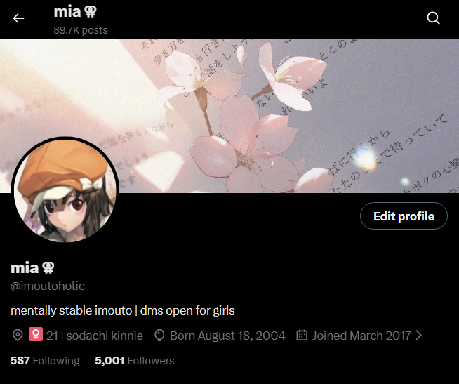 imoutoholic's tweet photo. 50 follower.. scary https://t.co/4w0gdLTo0F