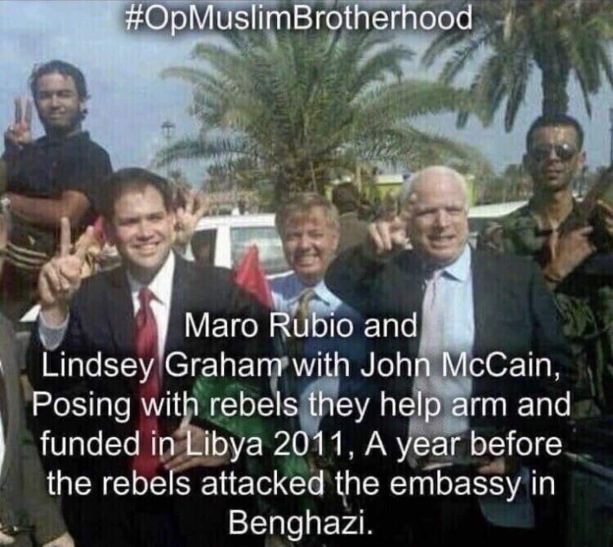 ThankQ17171's tweet photo. Lindsey Graham was born on July 9th. He died on July 11

Days > 911

When did Benghazi happen? 
9/11

He was part of arming the rebels in Benghazi and after Libya, they were going into Syria. He was No Names Buddy! 🤬 Rubio was there too. 

#RememberBenghazi https://t.co/QCazFsMd01