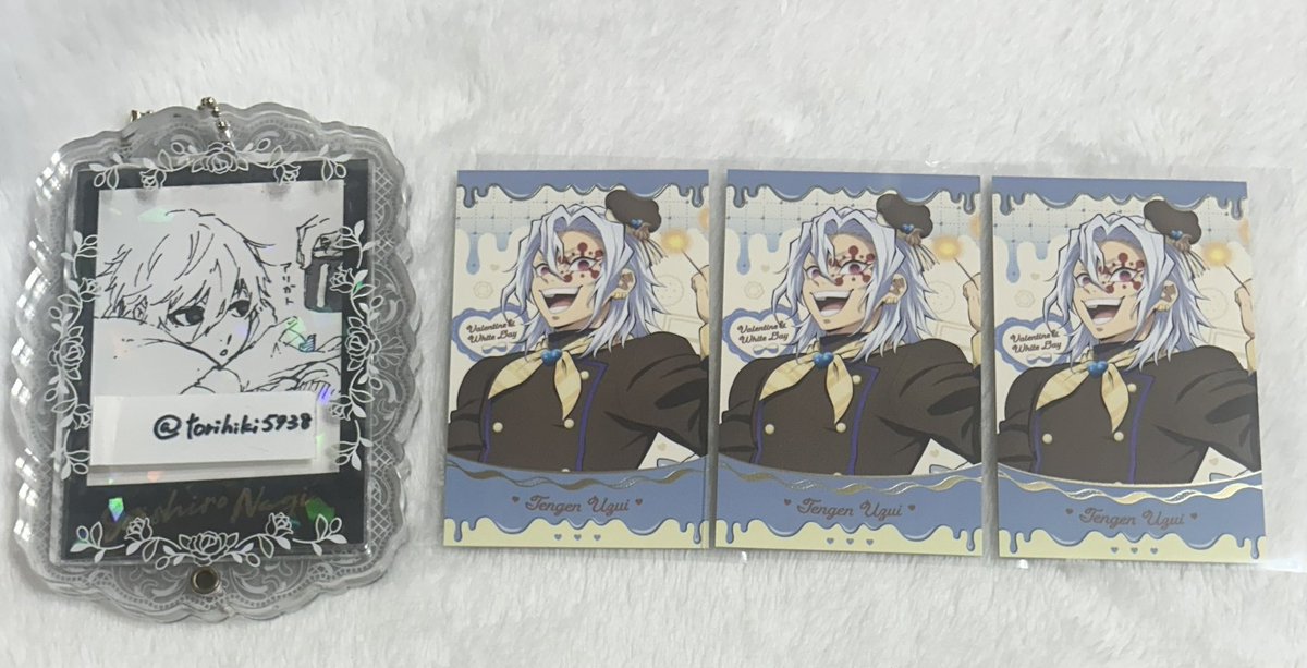 torihiki5938's tweet photo. 鬼滅の刃 ufotable マチアソビ カフェ バレンタイン＆ホワイトデー チョコ カード 譲渡

譲: 煉獄 蜜璃 アオイ 天元 ＋義勇1

求: 定価(＋送料)

画像毎のお譲り
義勇は全て纏めてのみ

銀行振込orPayPay◎
郵送◎

お気軽にお声がけください🌸 https://t.co/y9yBtcDU0B