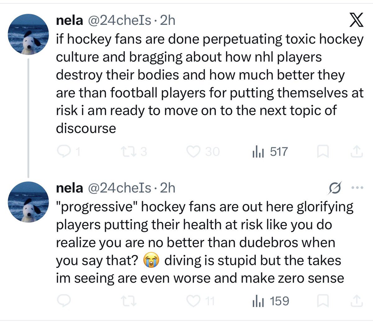 cranberryrasp's tweet photo. this is frying me bc no i don’t want hockey players to play through insane injuries but also can soccer/futbol players not fall down and try to incite a penalty everytime they barely brush arms with another player https://t.co/92Fvh4boXl