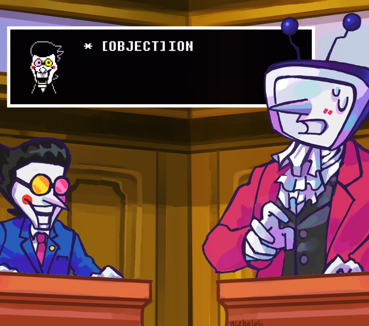 acehalah's tweet photo. SPAMTENNA as WRIGHTWORTH #deltarune https://t.co/hnNlXi1OmA