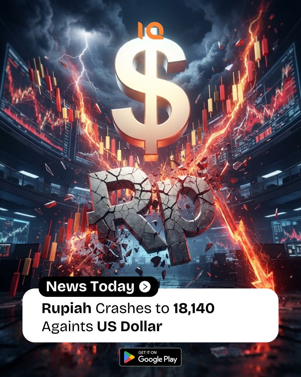 IQuotesGlobal's tweet photo. 📉 Rupiah Crashes to 18,140 Against the US Dollar

The Indonesian Rupiah has weakened significantly against the US Dollar, highlighting increased volatility in the forex market.

For traders, major currency movements can create both risks and opportunities. Staying informed, managing risk, and following market trends are essential during periods of heightened volatility.

How do you think this move will impact the market? Share your thoughts in the comments.

#Rupiah #USD #Forex #ForexTrading
