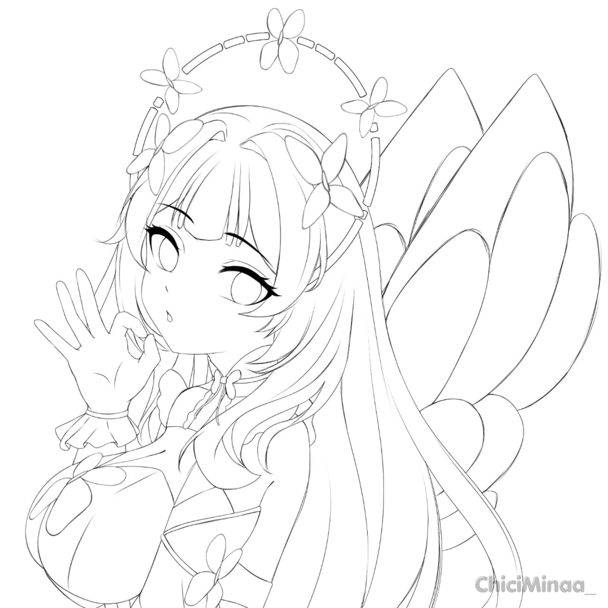 ChiMinaa__'s tweet photo. Sketch VS Final 🦋 https://t.co/kybUa5Pl24