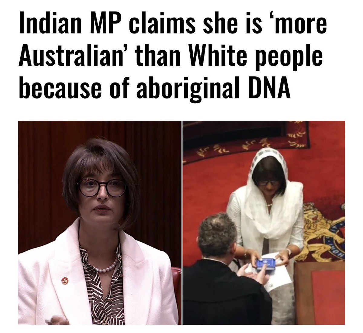 TruthFairy131's tweet photo. An Indian immigrant LABOR MP claimed that Indians are more Australian than White people because some aboriginals may share some of their DNA 🤡

Yeah, that doesn’t give you rights to our Nation that WE founded, created & built 🙄

As expected, Indians are trying to make a claim on our country 🙄

Muslims, Indians & Africans all mass migrate, infiltrate, scam, pillage, exploit then try to dominate.

Entitled narcissists. 

Incompatible cultures.