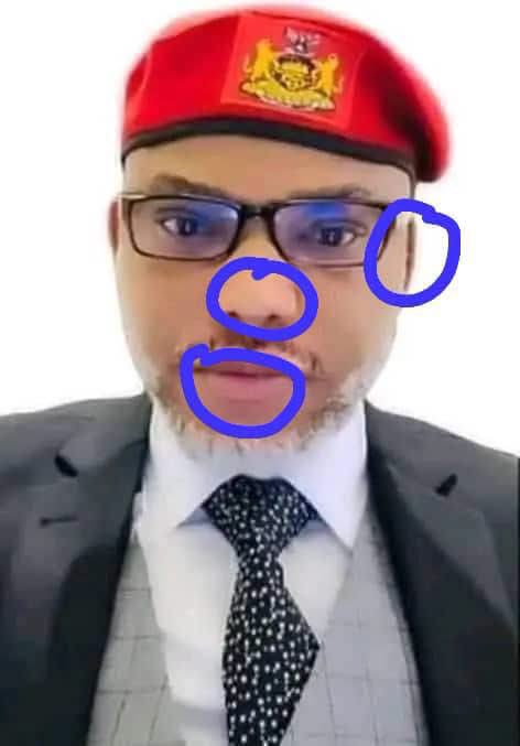 Big_marvis's tweet photo. From all indications, I think the court case against Nnamdi Ekperima Kanu was scripted, the real Kanu has not even been arrested, he's hiding somewhere in Bangladesh, the one in Sokoto is one Kwame Pereku from Kumasi Ghana, check the two images below you will agree with me that the ear and nose are different, even the forehead is not the same.

 we have been deceived, so Ipob you people can rejoice because your Messiah is still free and balling in Bangladesh..🥱🥱

No group of persons has a monopoly of madness 🥱
Mad people everywhere (In Kanu's voice)

🚩??🚩