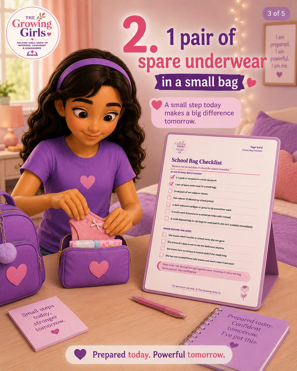 Meenat422's tweet photo. Is your daughter between the age of 8 - 13, how prepared and confident is she when it comes to welcoming her first period?

Check the link in bio to grab the other checklists

Save this post so you can easily come back to it.

#pubertyconversations #periodtalk #periodeducation https://t.co/w3n5pieu7J