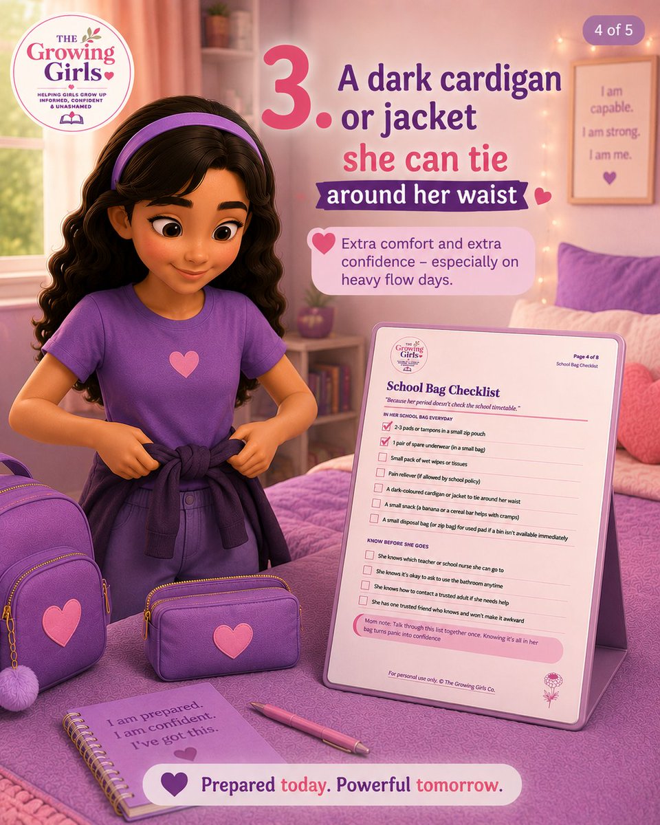 Meenat422's tweet photo. Is your daughter between the age of 8 - 13, how prepared and confident is she when it comes to welcoming her first period?

Check the link in bio to grab the other checklists

Save this post so you can easily come back to it.

#pubertyconversations #periodtalk #periodeducation https://t.co/w3n5pieu7J