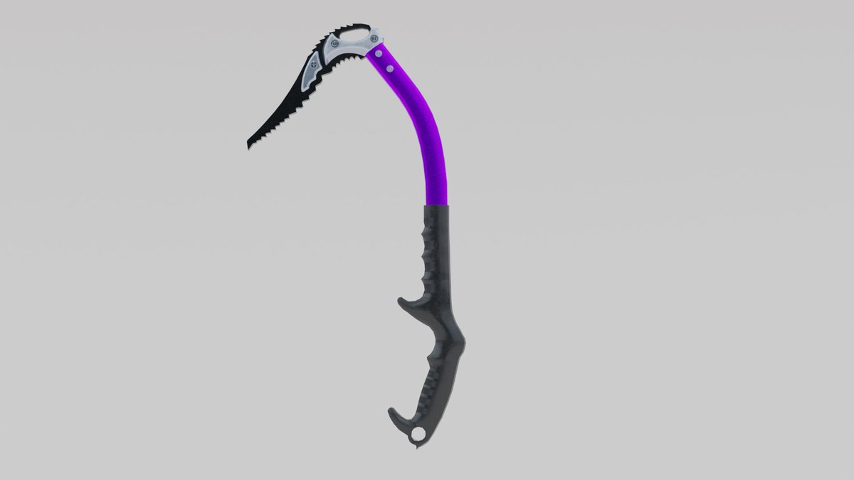 Kagekitbot's tweet photo. Made this icepick some time ago and forgot to post about it.
Modeled after the Trango Raptor
3,706 tris
#Blender #3DModel https://t.co/6MB8NvWaoT