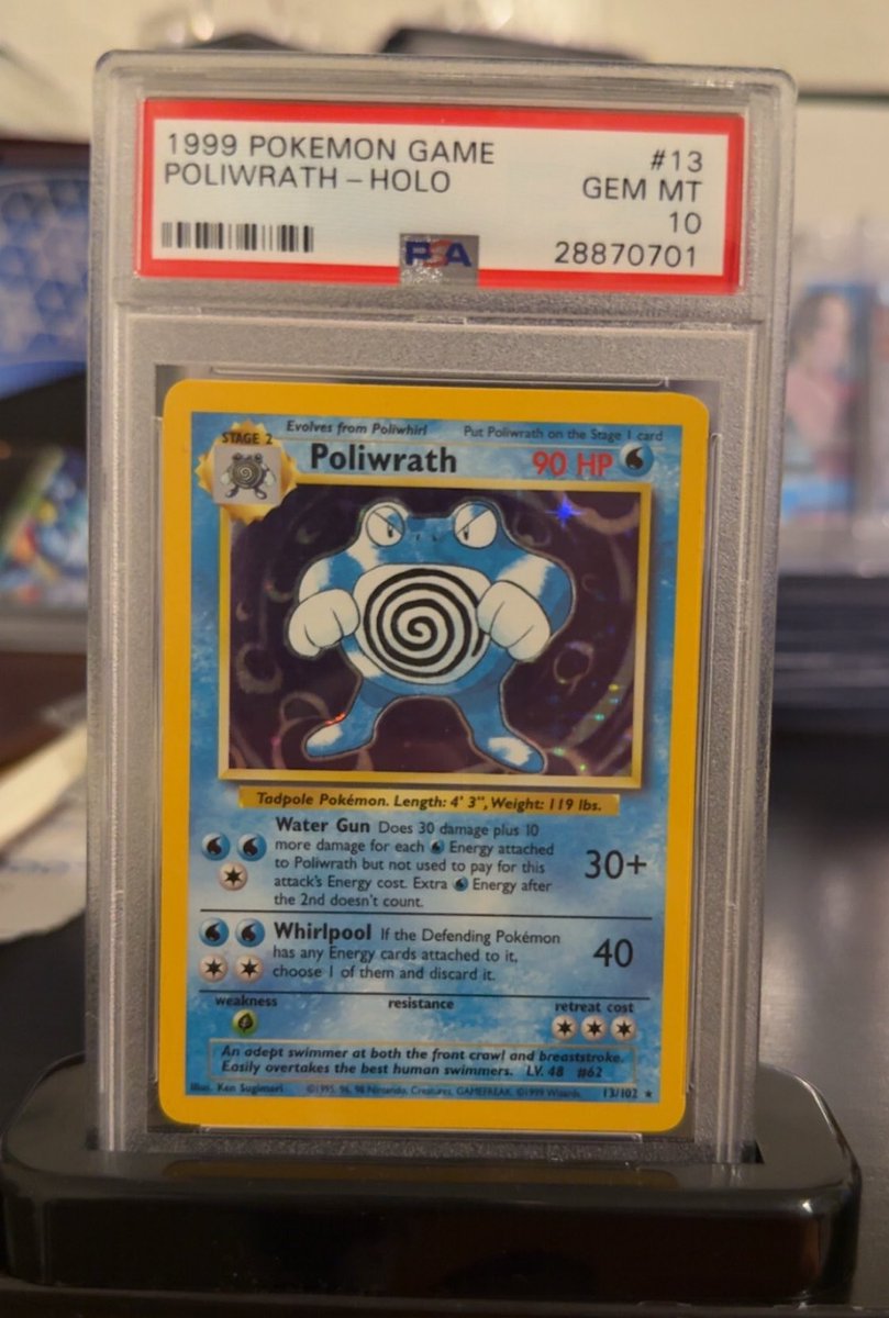 SlabTraderllc's tweet photo. 1999 POLIWRATH
NFS (would price at $1,200$) 

Will be putting up some more 🔥 soon https://t.co/EDAia0Z8c2