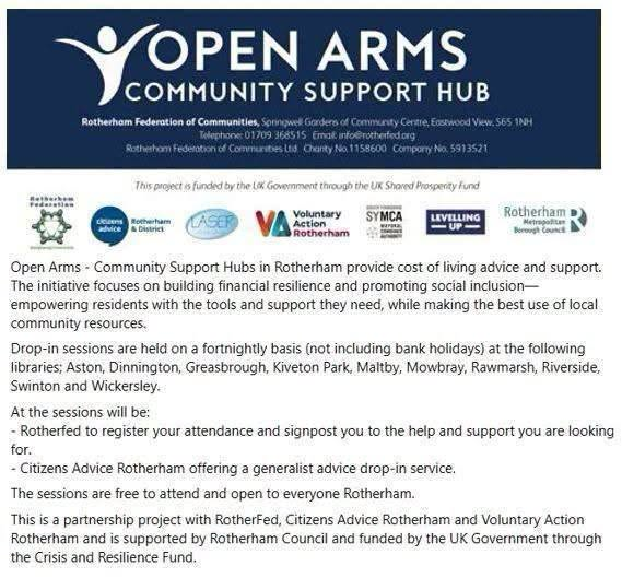 Stag_RosePPG's tweet photo. #monday with @RotherFed & @RotherhamCAB Open Arms Community Support Hub
Mowbray Gardens Library, S65 2UH 9.30am - 3.30pm
Full details below
#endloneliness #getsupport #financialadvice #GetConnected https://t.co/H3EJPAPVi7