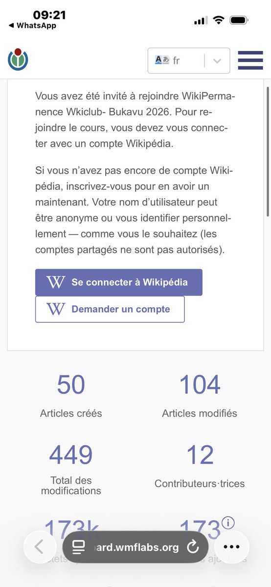 WikimediaRDC's tweet photo. Retour sur notre #Wikipermanence du samedi 11 juillet !

Le #WikiClubBukavu a une nouvelle fois démontré son engagement en faveur de la #ConnaisanceLibre.

📊 Résultats :
 🔹 50 éléments créés sur @wikidata 
 🔹 Plus de 104éléments améliorés
 👥 12 participants. https://t.co/EttRJgzDd7