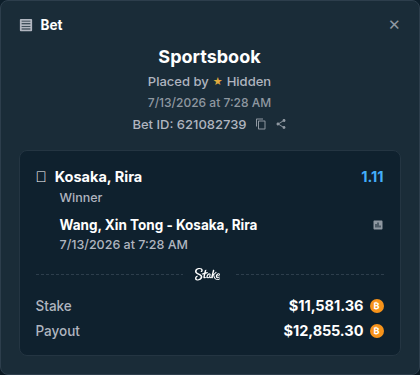 betwave25to1000's tweet photo. 🌟 HUGE STAKE ALERT 🌟
Insane play! $11,581 wagered on Kosaka, Rira at 1.11 multiplier for Wang, Xin Tong - Kosaka, Rira (ITF W15 Luan Qualification). 🎾
#Tennis #ATP #WTA #GrandSlam #ItfW15LuanQualification #WangXinTong #Tong #KosakaRira #Rira #HighRoller #WhaleAlert https://t.co/5HLAGHgA58