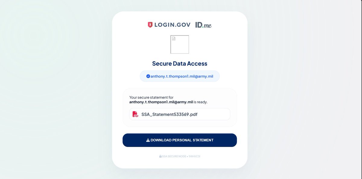 OpcodeIntel's tweet photo. Fake #LoginGov / #IDme SSA Statement Portal delivering AnyDesk MSI disguised as a Social Security statement.
camwoodltd[.com/s//?e=616e74686f6e792e742e74686f6d70736f6e312e6d696c4061726d792e6d696c
f436d3a67a330819f1462264e3289a5b
@skocherhan @malwrhunterteam @smica83
#Malware https://t.co/pJyKZ04fbo