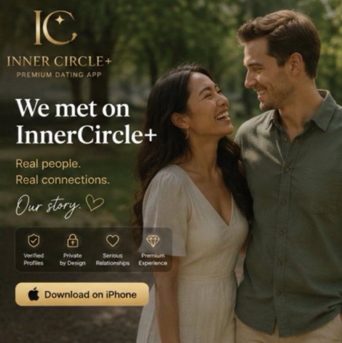 Icpapp's tweet photo. InnerCircle+ isn't just another dating app — it's a curated circle of people who are done playing games and ready for something real.

👇 Join free today
📲 https://t.co/ZwZMV09Yv1

#InnerCirclePlus #ExclusiveDating #CuratedMatches https://t.co/RDzWCqQ4CO