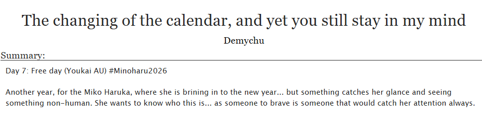 Demychu's tweet photo. Day 7 : free day (Youkai Au) #Minoharuweek2026

https://t.co/uAgQSDON15

#minoharu #はるみの https://t.co/2rZncSwoRX