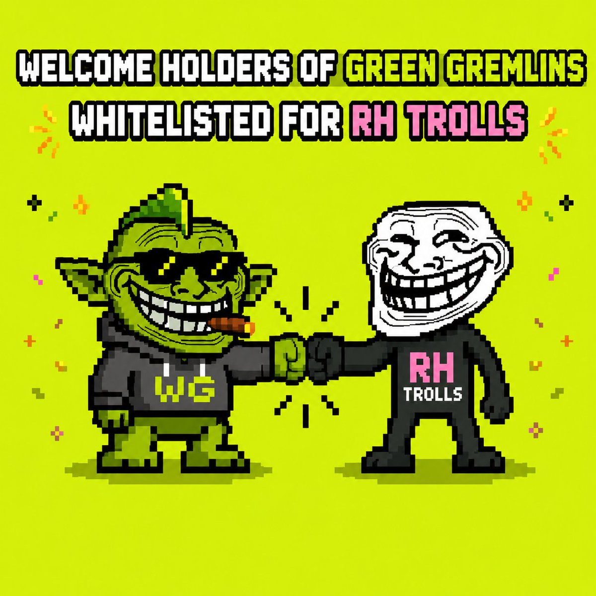 RobinhoodTrolls's tweet photo. WELCOME @GremilinCartel HOLDERS

Green Gremlins holders are officially whitelisted for RH Trolls.

Snapshot:
15 July  12:00 AM UTC

Which NFT community should be next?

Comment below 👇 https://t.co/uOHBqJBubF