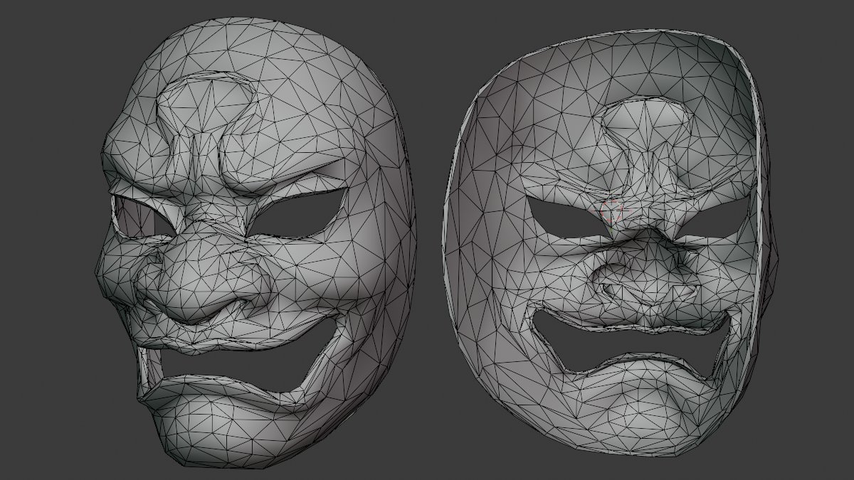 ren0713b3's tweet photo. お面モデリング #blender  #3DCG https://t.co/jzM9KoWdpU