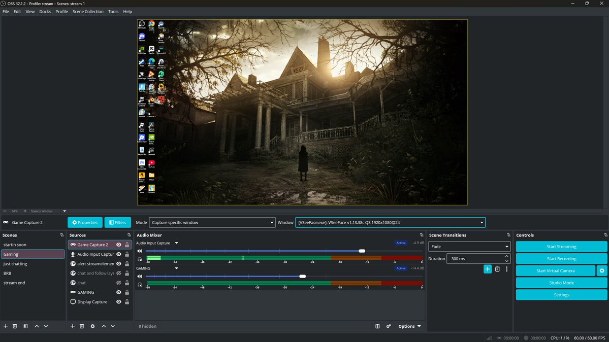 VelkynRuse's tweet photo. I genuinely don't know why game capture refuses to work. There is no work around for recording/streaming. I've looked for a fix but nothings worked. Run as admin doesn't work, manually setting gpu in display settings doesn't work, and playing windowed or display capture wont work for my model either... I'm stumped it worked two weeks ago idk what has changed😭