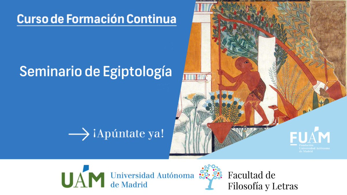 flborrego's tweet photo. Dedicaremos la próxima edición del Seminario de Egiptología en @UAM_Madrid a "Sociedad y vida cotidiana en el Egipto antiguo", desde perspectivas novedosas y actualizadas, en clases presenciales que serán grabadas y compartidas con el alumnado online.
Info:https://t.co/xfkrTSJ3FS https://t.co/d8AOYSp6iR