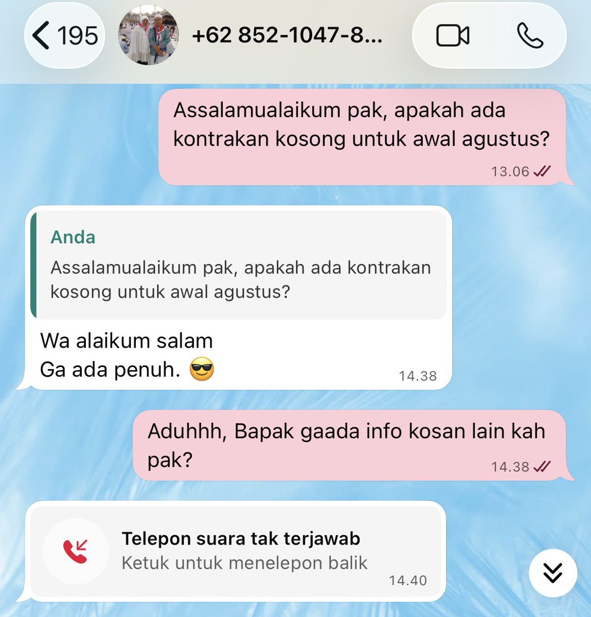 aynahdiarys's tweet photo. Apa y mksdnya bapak kosan ini pake emoji 😎......... https://t.co/9pp3qNarmC