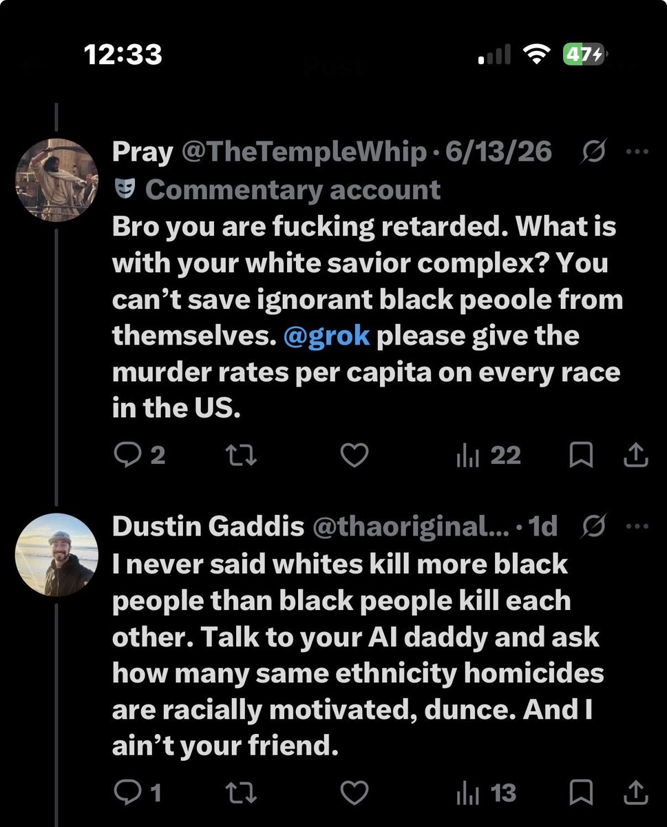 thaoriginalhim's tweet photo. @TheTempleWhip @TheDamaniFelder @grok Hold on, ain’t this you? Great friend to have, but “angry with a puckered butthole” type vibe? Blessed by the Father? Coulda swore that was you. But nah, you cool, definitely got a loose butthole from talking out of it all the time. https://t.co/T3zKg51MbH