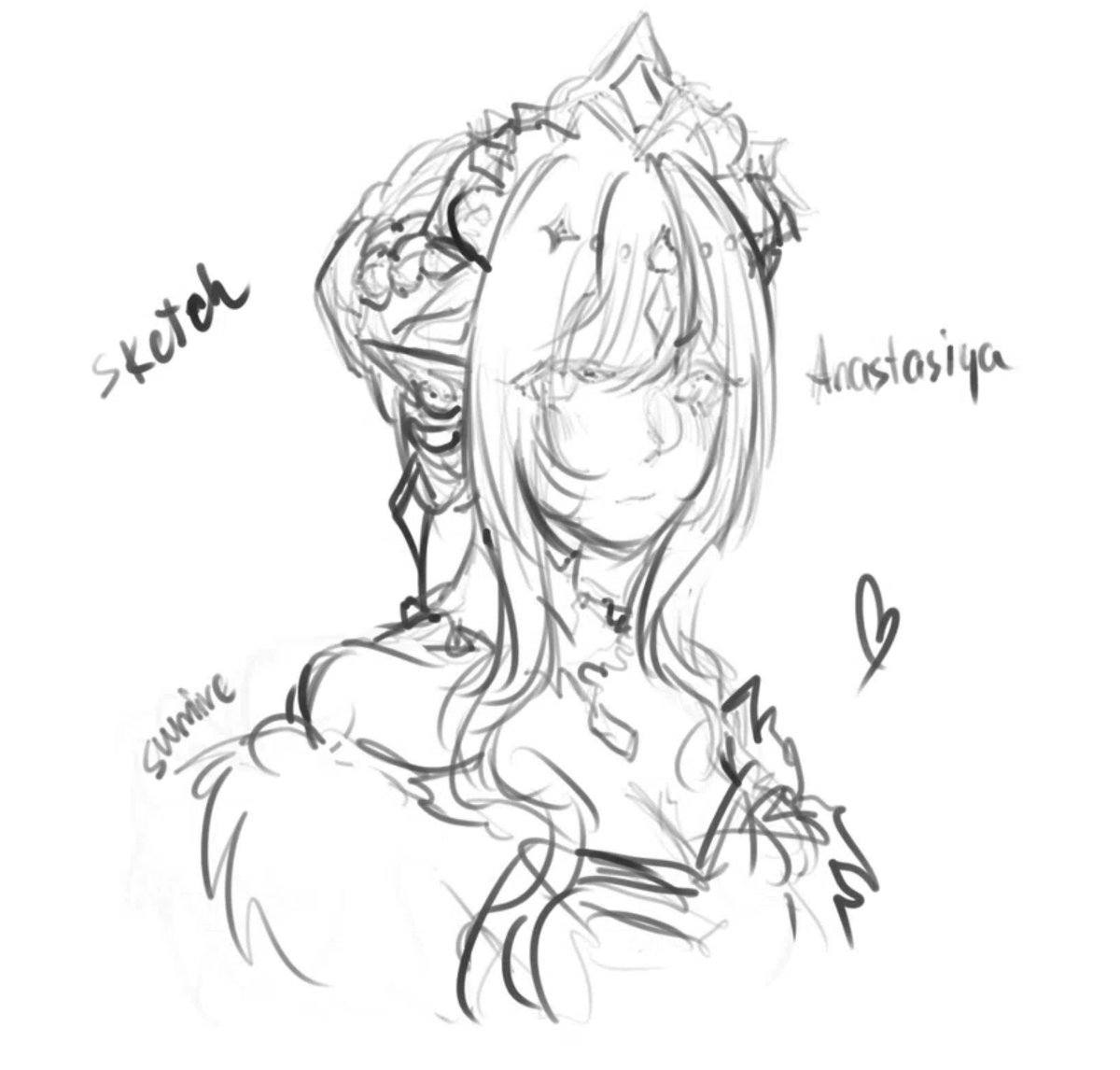 Yum1ra's tweet photo. Anastasia. #Genshin #sketch #queen #anastasiaFedorovna https://t.co/bRaO6Ibe75