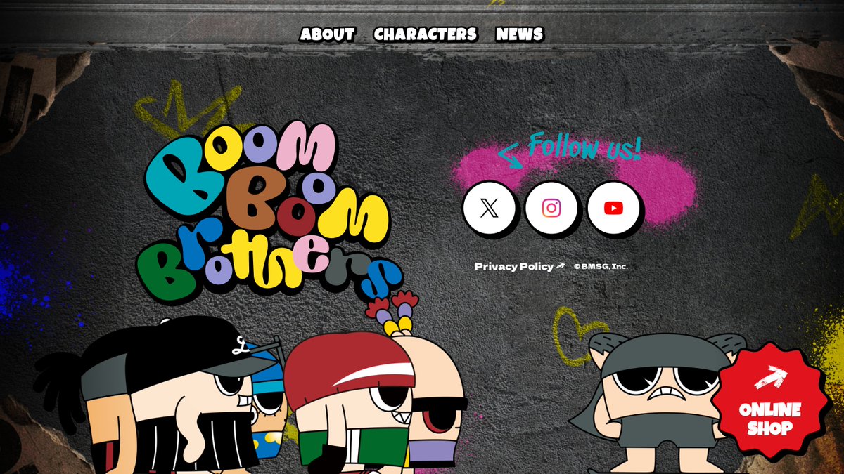 hizacozo's tweet photo. BMSG所属アーティスト「BE:FIRST」のメンバーが描いたイラストから誕生した「Boom Boom Brothers」公式サイトのデザインを担当しました！
グラフィティやストリートのトーンでサイトの世界観を構築。アイデアを盛り込み、自身も楽しみながら携わらせていただきました！
#BoomBoomBrothers #BEFIRST https://t.co/i8PxGy4SFa